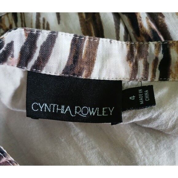 Women's Summer Dress 100% Linen Tunic Resort Cruise Chic Beachy Boho Size 4 Tan - Picture 15 of 16